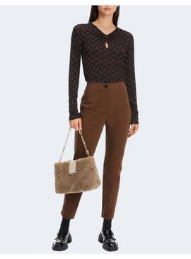 Pantalon Marccain algodón marrón para mujer