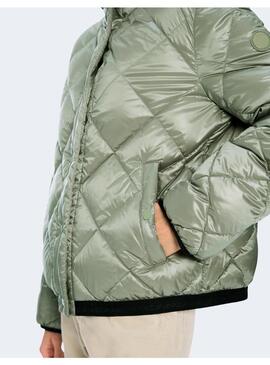 Parka Marccain alcochada verde para mujer