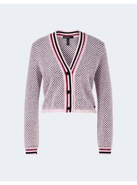 Cardigan Marccain pelito rosa para mujer