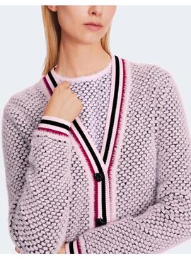 Cardigan Marccain pelito rosa para mujer