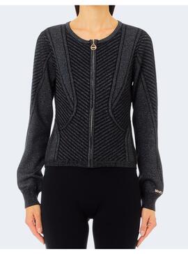 Chaqueta Liu Jo punto lúrex negro para mujer