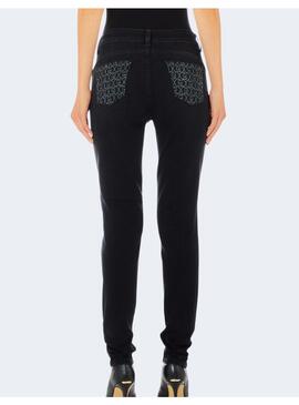 Jeans black strass Liu jo pitillo para mujer