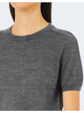 Jersey Liu Jo punto gris manga corta para mujer