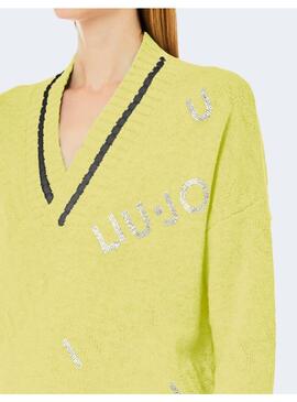 Jersey Liu Jo amarillo letras en strass para mujer