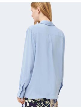 Blusa Marella Suez Azul Bolsillos para mujer