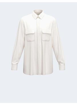 Blusa Marella Suez Blanca Bolsillos para mujer