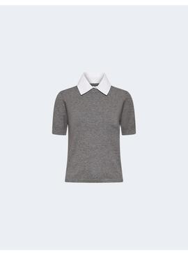 Jersey Marella Baba Gris Cuello Camisa para mujer