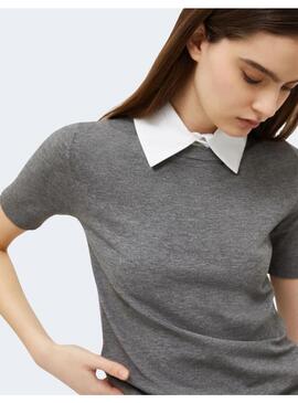 Jersey Marella Baba Gris Cuello Camisa para mujer