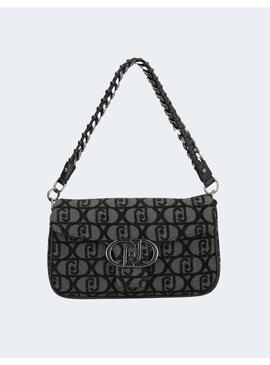 Bolso Liu Jo negro jacquard logo para mujer