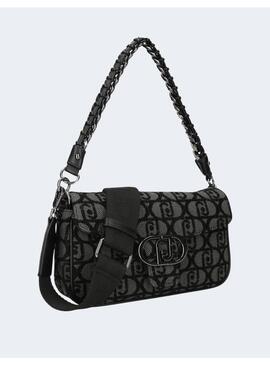 Bolso Liu Jo negro jacquard logo para mujer