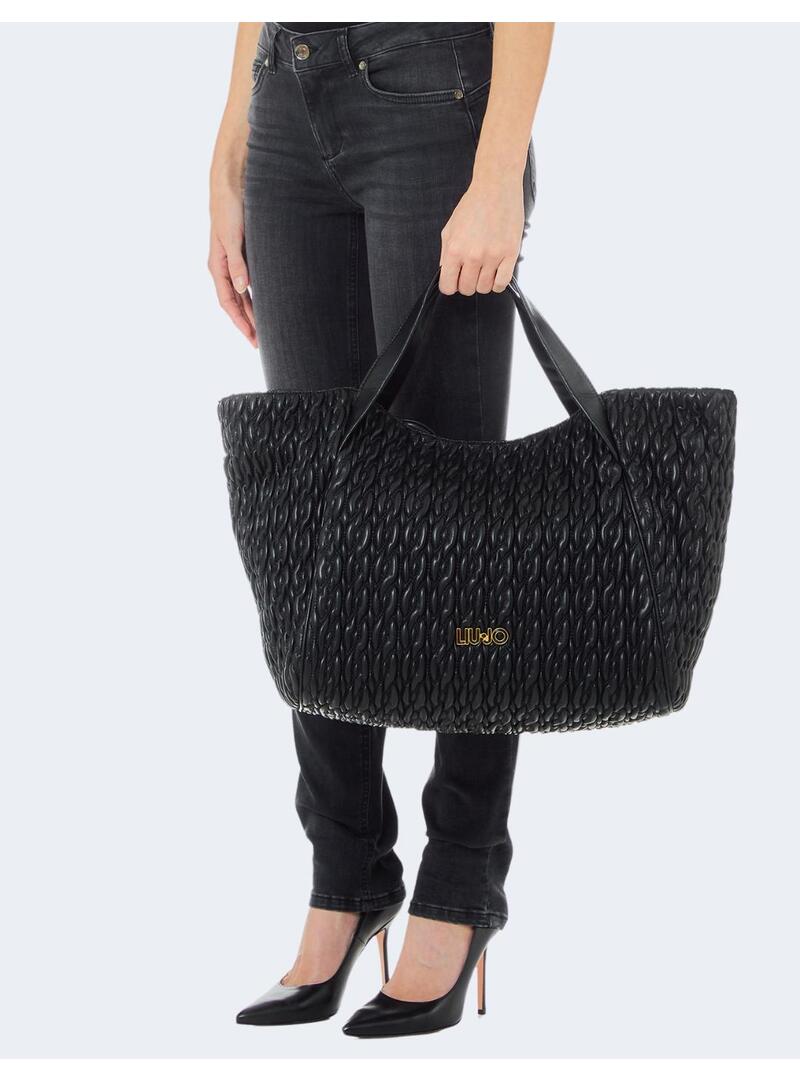 Bolso Liu Jo tote negro guateado para mujer