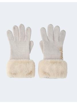 Guantes Liu Jo lana pelo beig