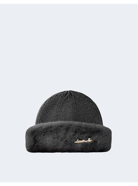 Gorro Liu Jo lana pelo negro para mujer