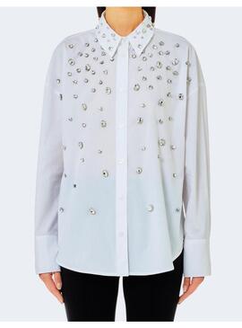 Camisa Liu Jo blanca con piedras para mujer