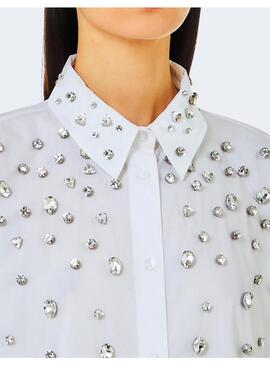 Camisa Liu Jo blanca con piedras para mujer