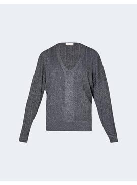 Jersey Liu Jo gris lúrex para mujer