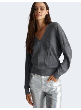 Jersey Liu Jo gris lúrex para mujer