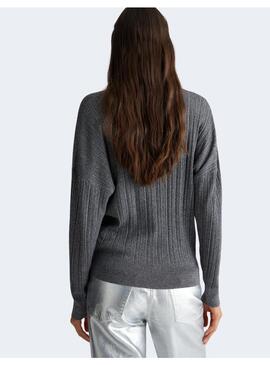 Jersey Liu Jo gris lúrex para mujer