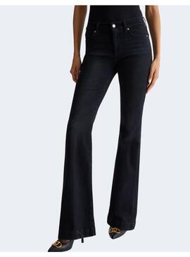 Jeans Liu Jo negro campana bolsillo strass mujer