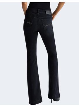 Jeans Liu Jo negro campana bolsillo strass mujer