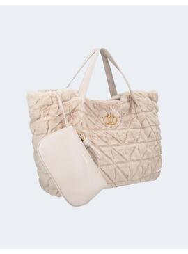 Bolso Liu Jo tote beig peluche para mujer