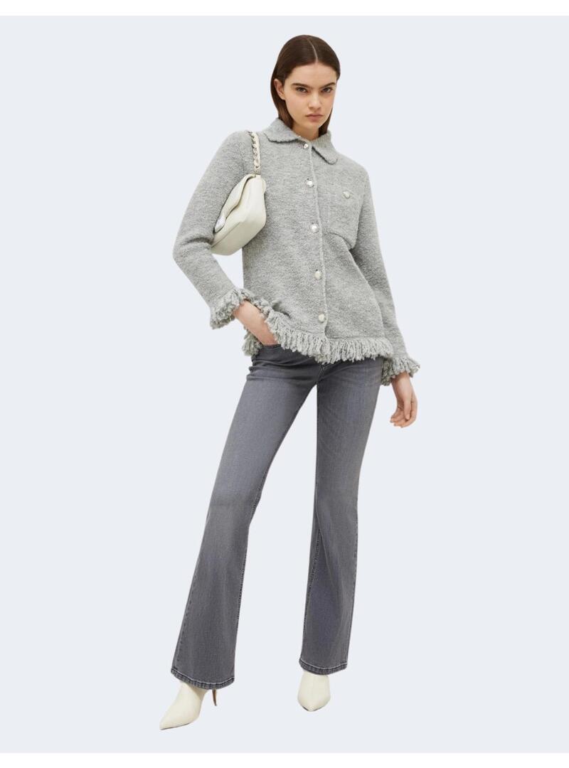 Cardigan Marella Finnici gris flecos para mujer