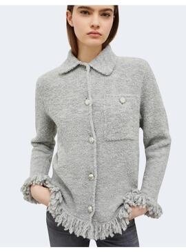 Cardigan Marella Finnici gris flecos para mujer