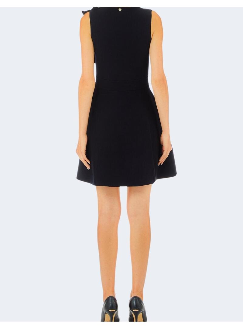 Vestido Liu Jo Negro Volante Plisado Para Mujer