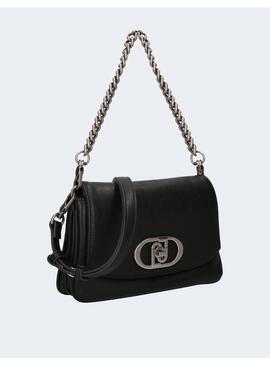 Bolso Liu Jo negro hombro logo plata mujer