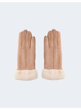 Guantes liu Jo Antelina camel para mujer