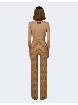 Pantalón Logos Negros Elisabetta Camel Para Mujer