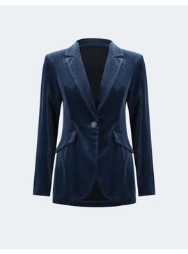 Blazer Joseph Ribkoff Terciopelo Azul Para Muujer