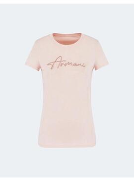 Camiseta AX Manga Corta Rosa Para Mujer