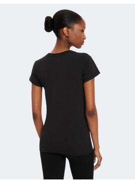 Camiseta AX Manga Corta Negra Dorado Para Mujer