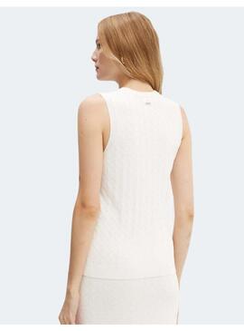 Top AX Punto Beige Para Mujer