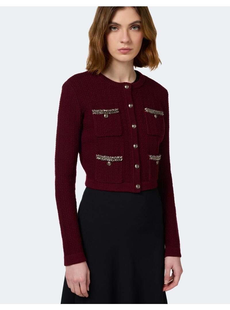 Cardigan Elisabtta Franchi Granate Para Mujer