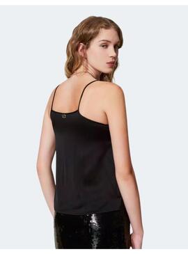 Top Lencero Twin set Negro Para Mujer