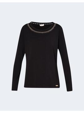 Camiseta Liu Jo negra manga larga para mujer