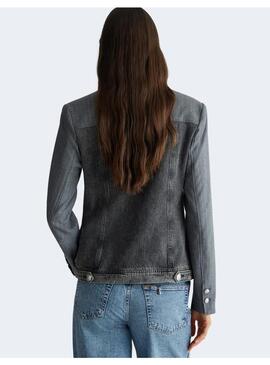 Blazer Liu Jo gris raya diplomatica con denim para mujer