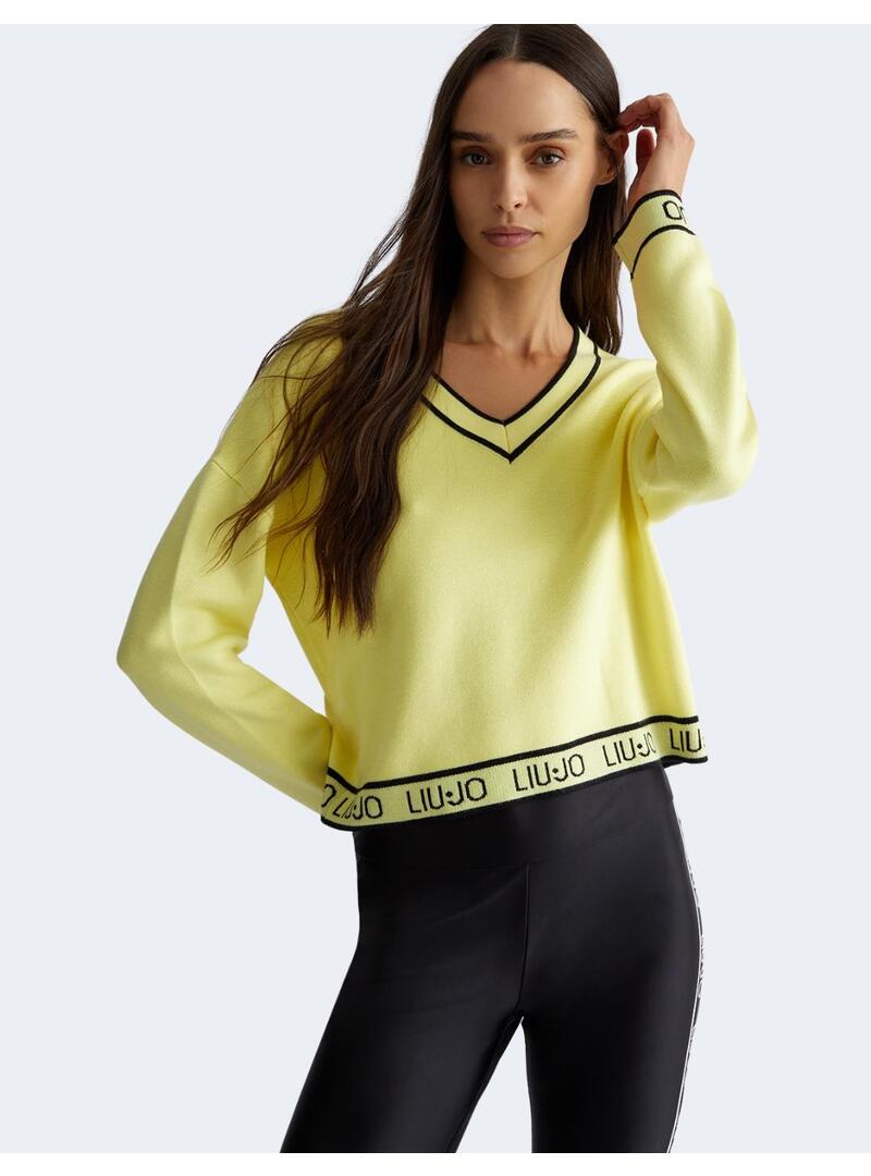 Jersey Liu Jo amarillo con logotipo en negro