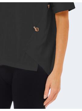 Camiseta Liu Jo negra logo bronze para mujer