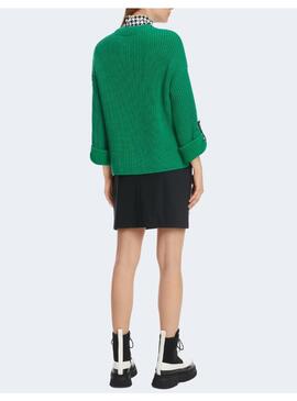 Jersey Marccain verde bolsillos nylon para mujer