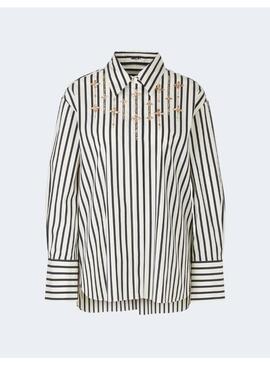 Camisa Marccain rayas y pedrería para mujer