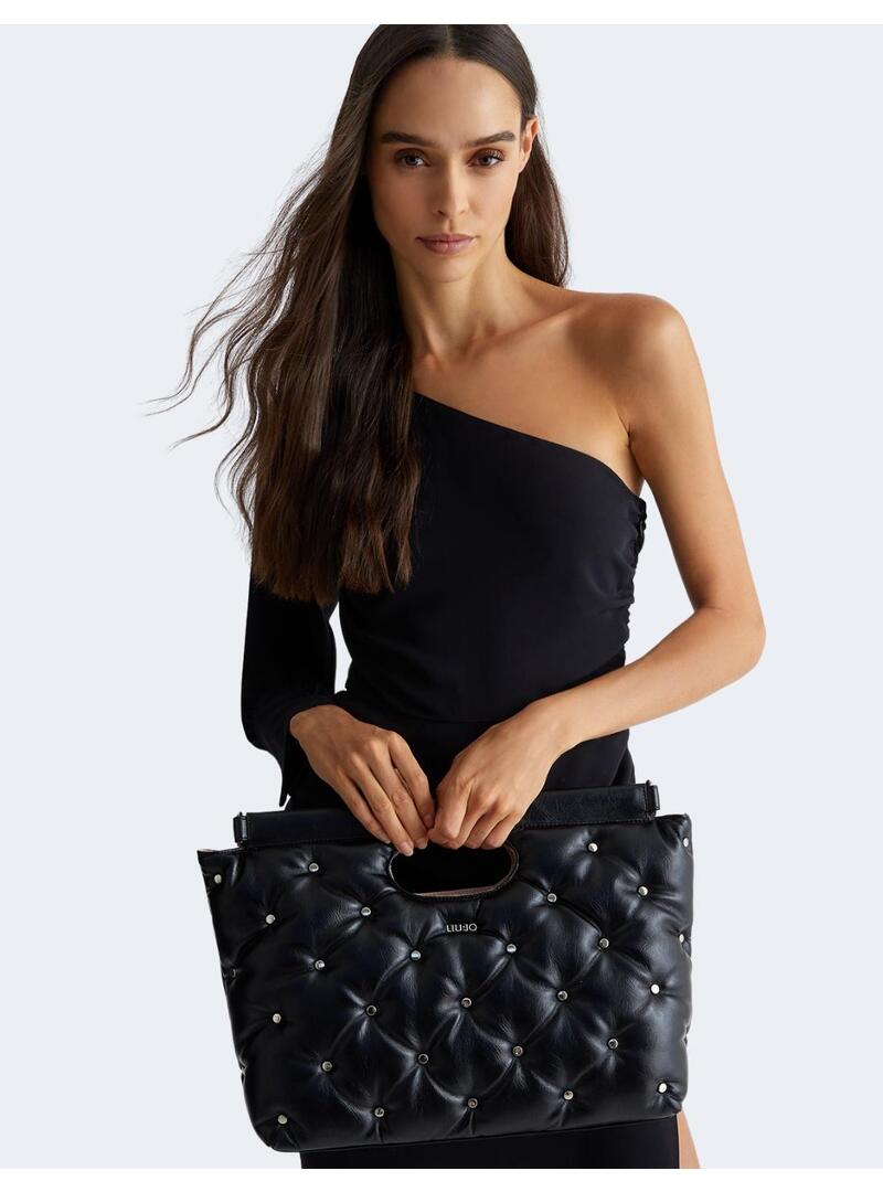 Bolso Tote Liu Jo negro tachuelas para mujer