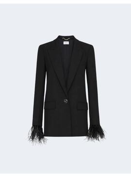 BLAZER MARELLA CECCO NEGRA CON PLUMAS PARA MUJER