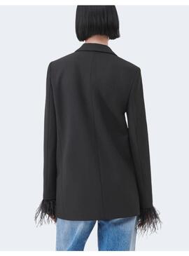 BLAZER MARELLA CECCO NEGRA CON PLUMAS PARA MUJER