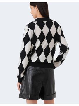 SUETER MARELLA ROMBOS BLANCO/NEGRO PARA MUJER