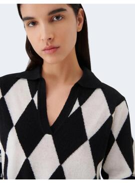 SUETER MARELLA ROMBOS BLANCO/NEGRO PARA MUJER