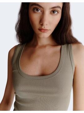 Top Marella Scoppio verde fluido para mujer