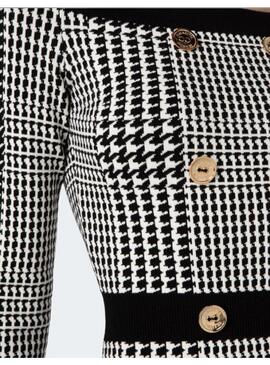 Vestido Blanco Negro Príncipe de Gales